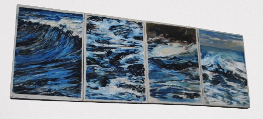 Seascapes — four-panel work