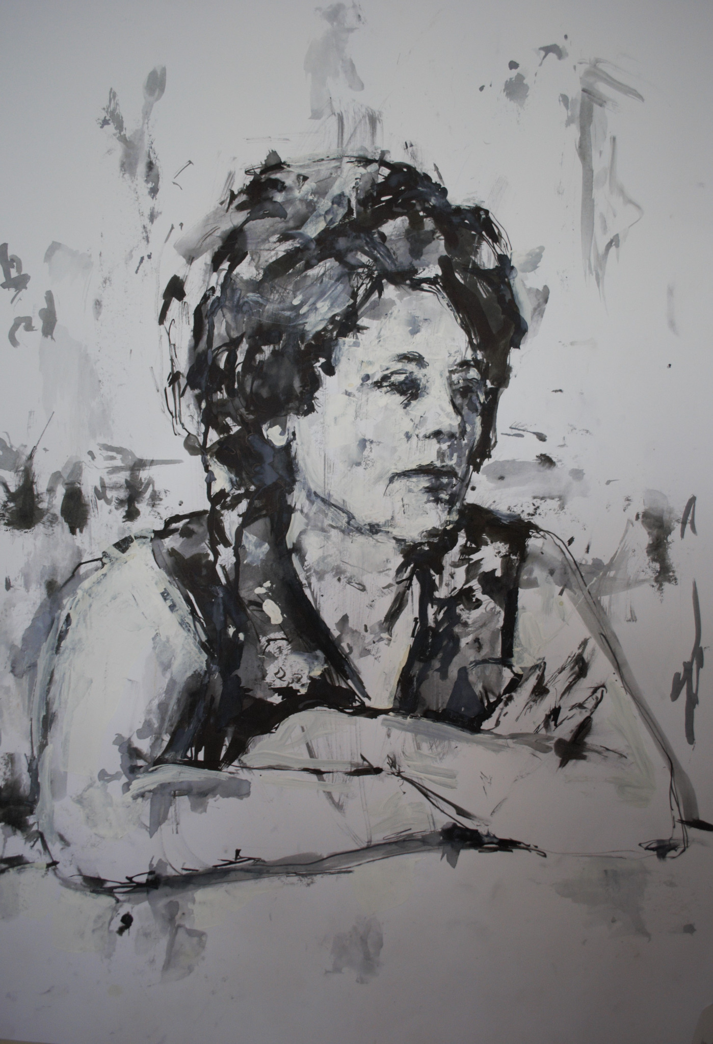 Μαρία Λαιμού (Η Γιαγιά) / Grandmother — Ink on paper, 2017