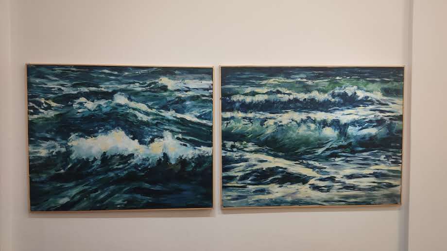 Two seascape paintings exhibited together